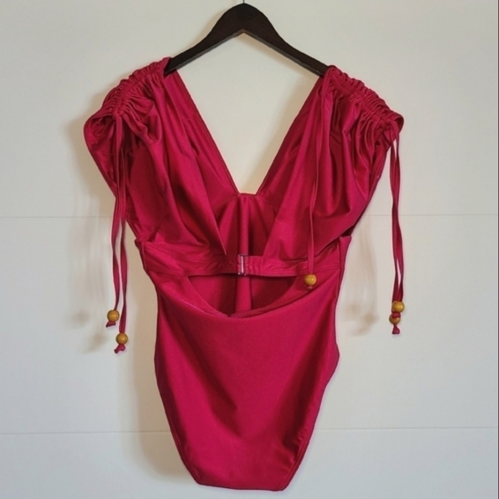ANDREA IYAMAH Roba One-Piece Swimsuit, Size Large, Ruby, NWT - Picture 7 of 16